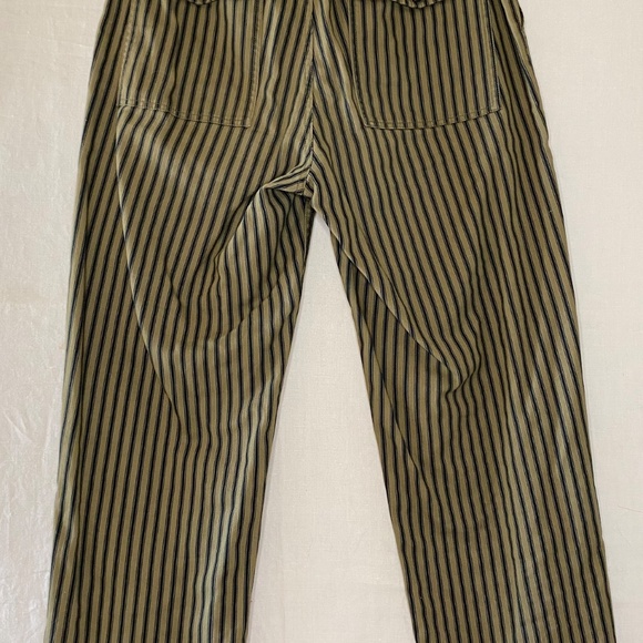 Brixton Women's Green Black Blue Striped Ankle Pants Size 27 - Picture 4 of 10